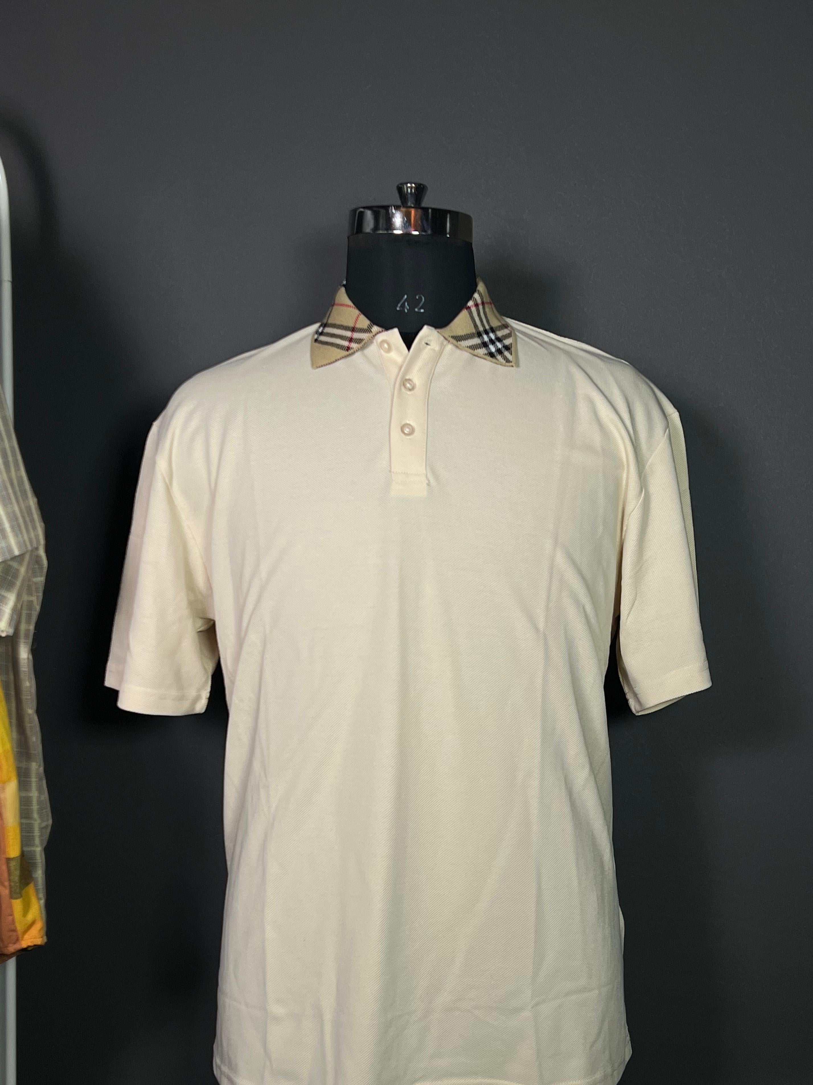 Polo T-Shirt with Checked Collar