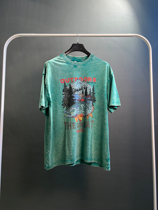 GraphiKulture™ Streetwear Tee (Washed Green)