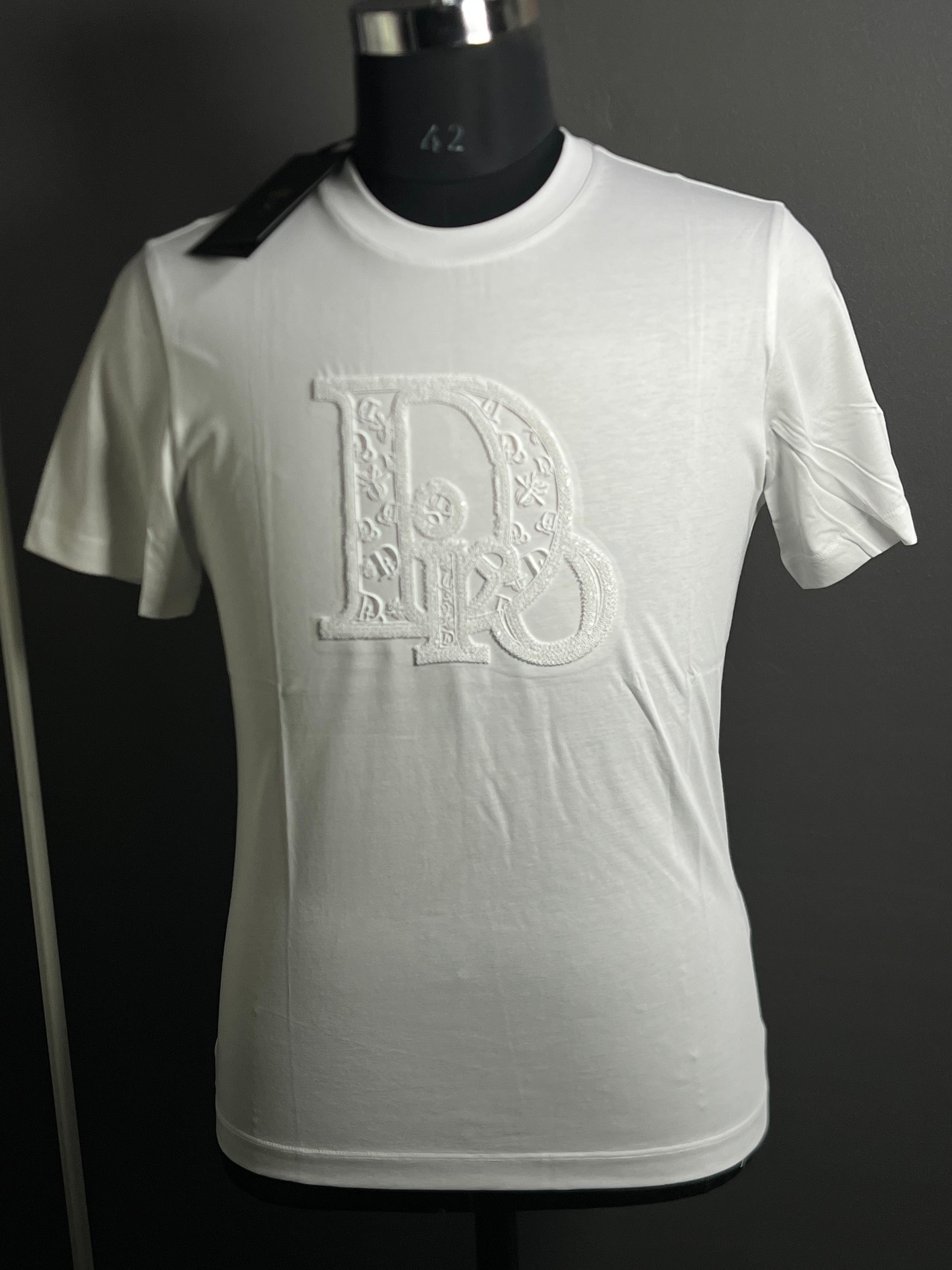 White Luxury Monogram Graphic T-Shirt