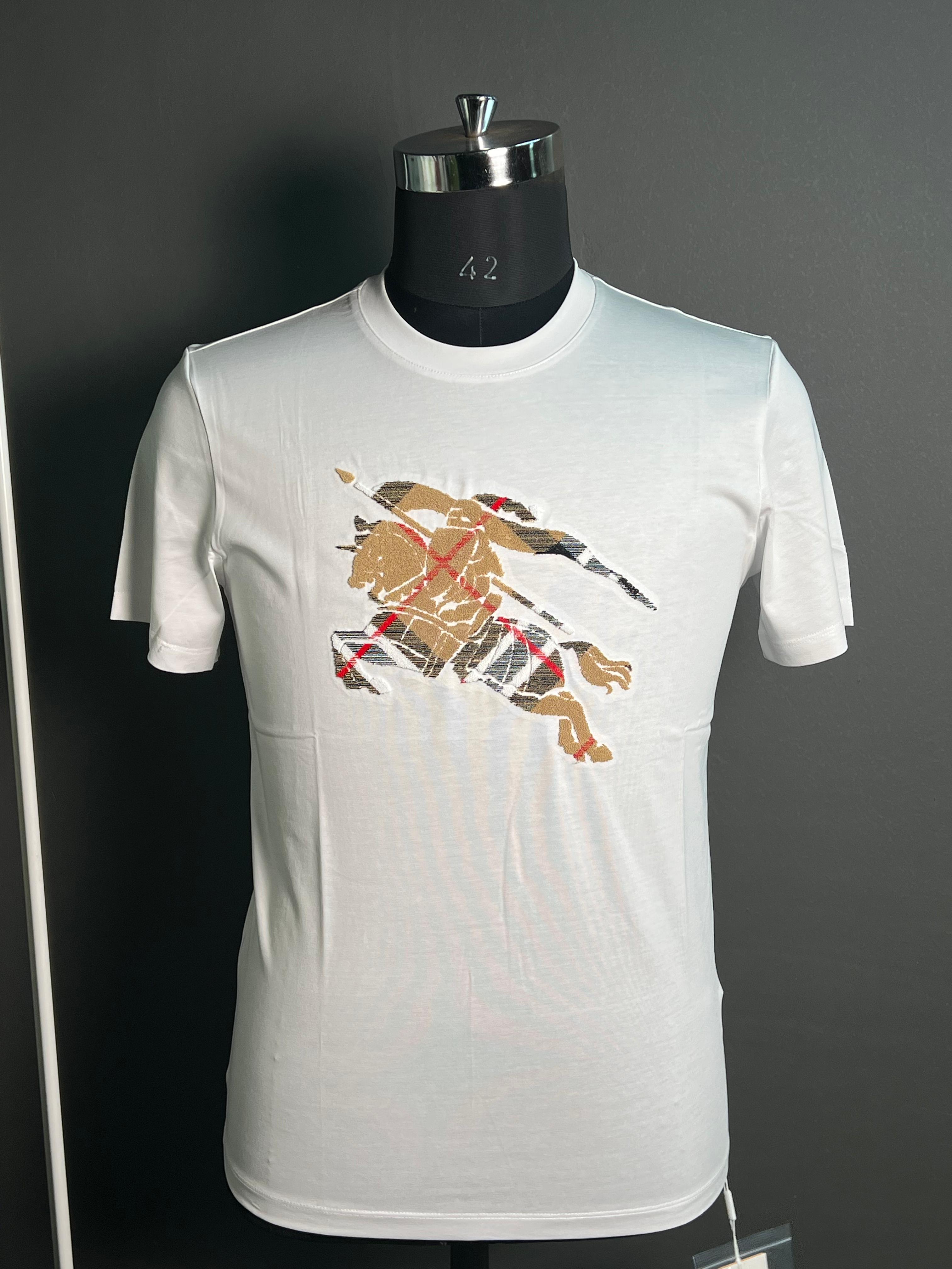 White Embroidered Graphic T-Shirt
