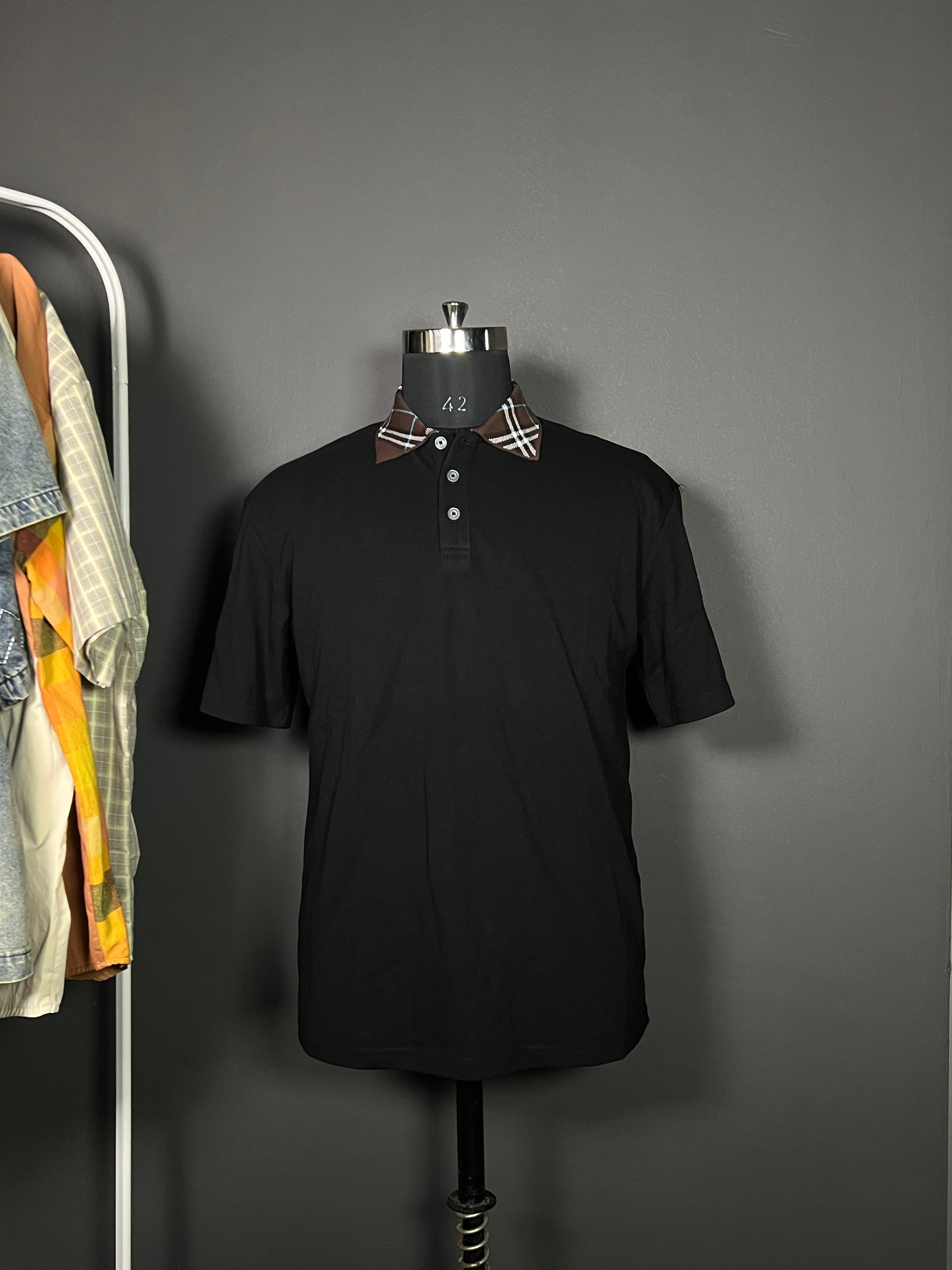 Polo T-Shirt with Checked Collar