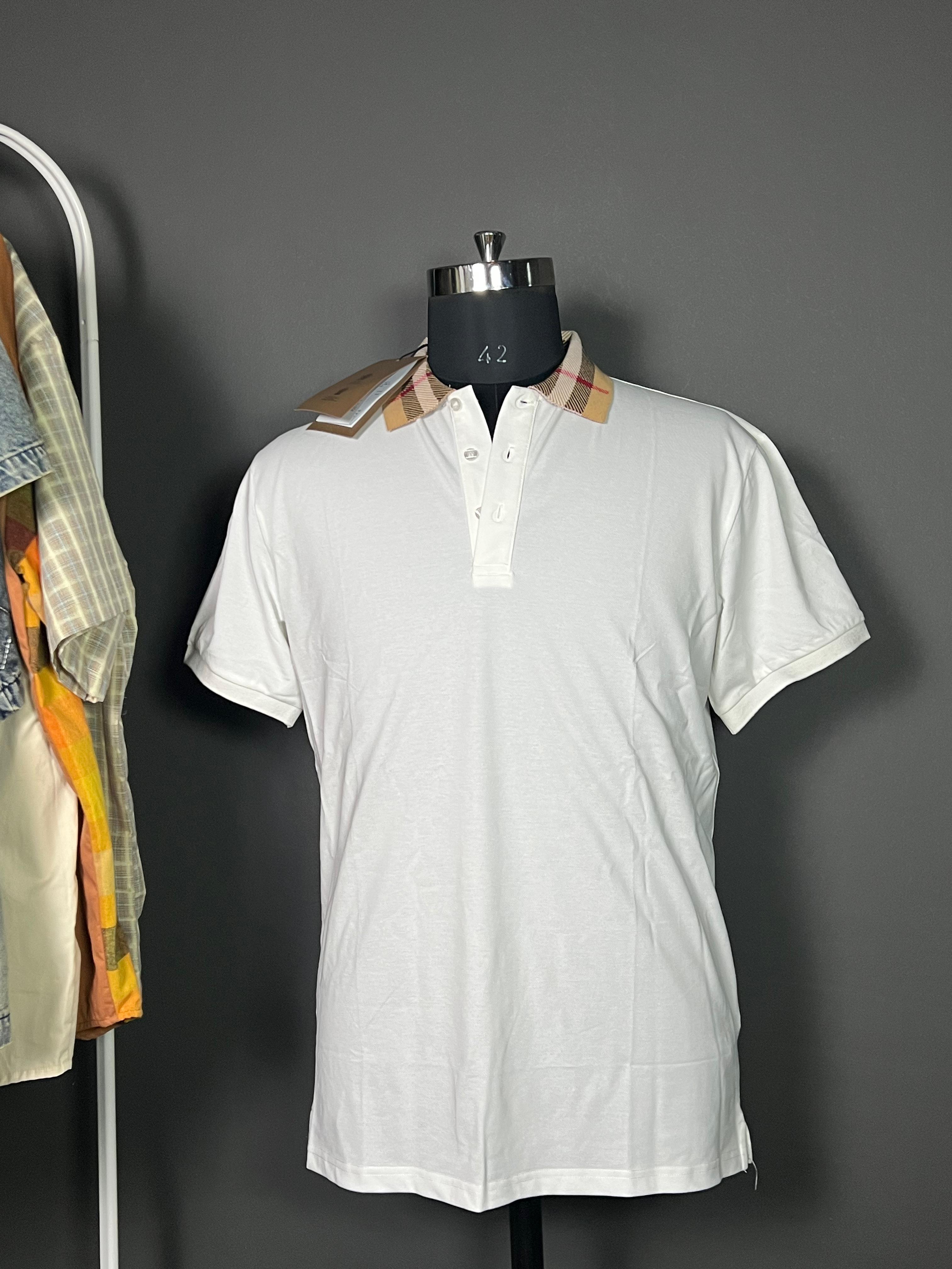 Polo T-Shirt with Checked Collar