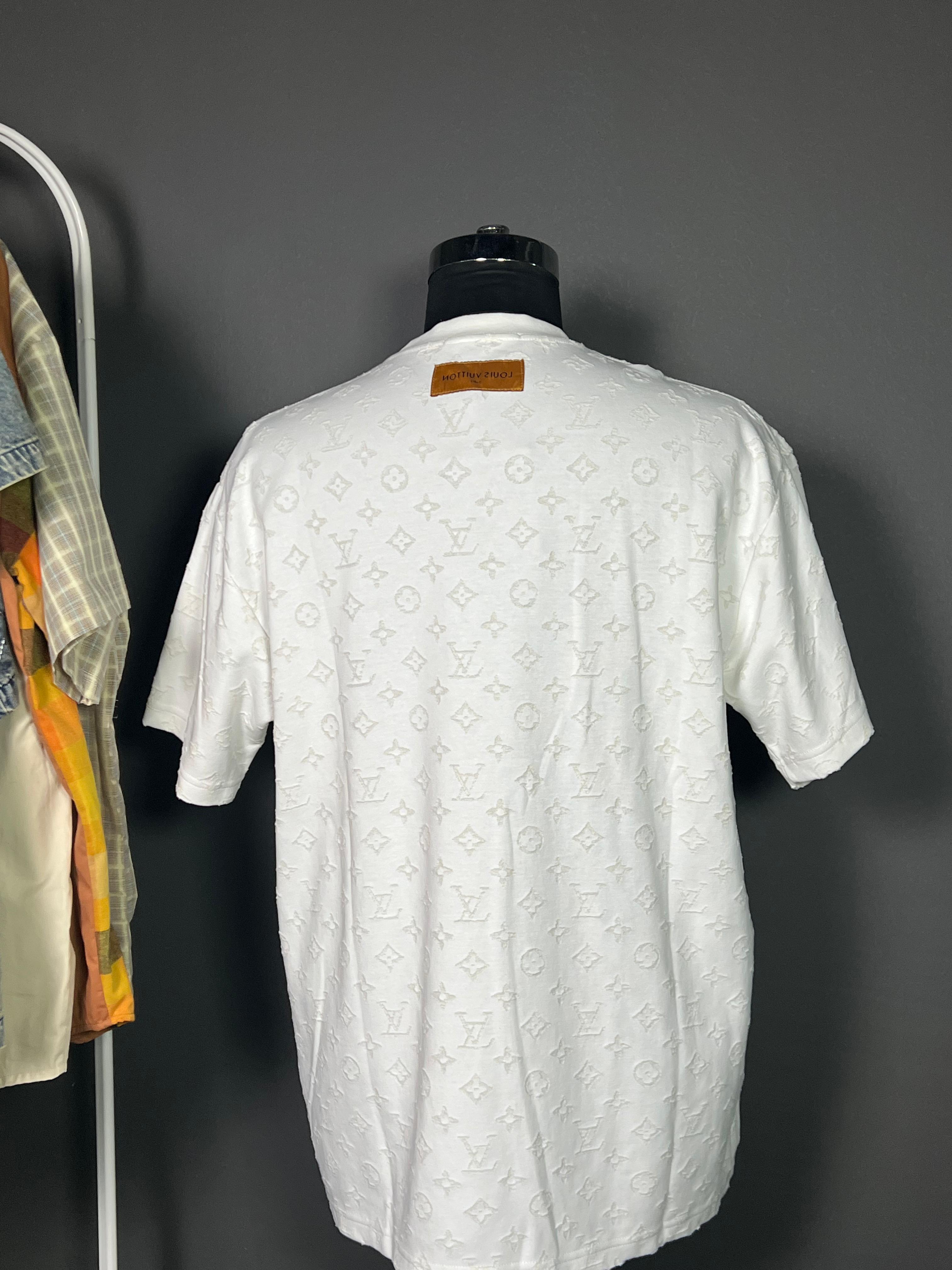 White Tonal Pattern Luxury T-Shirt