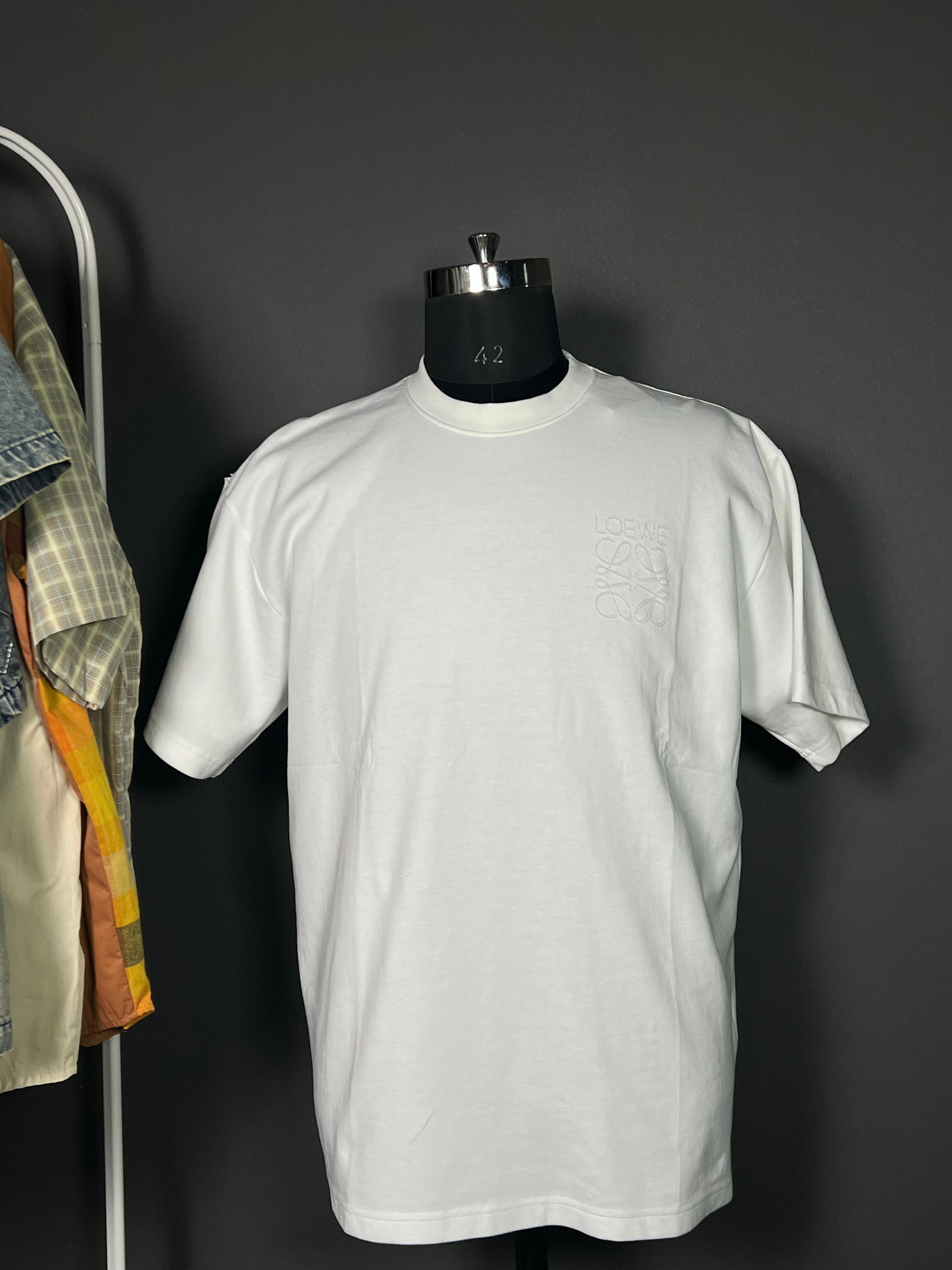 White Tonal Pattern Luxury T-Shirt