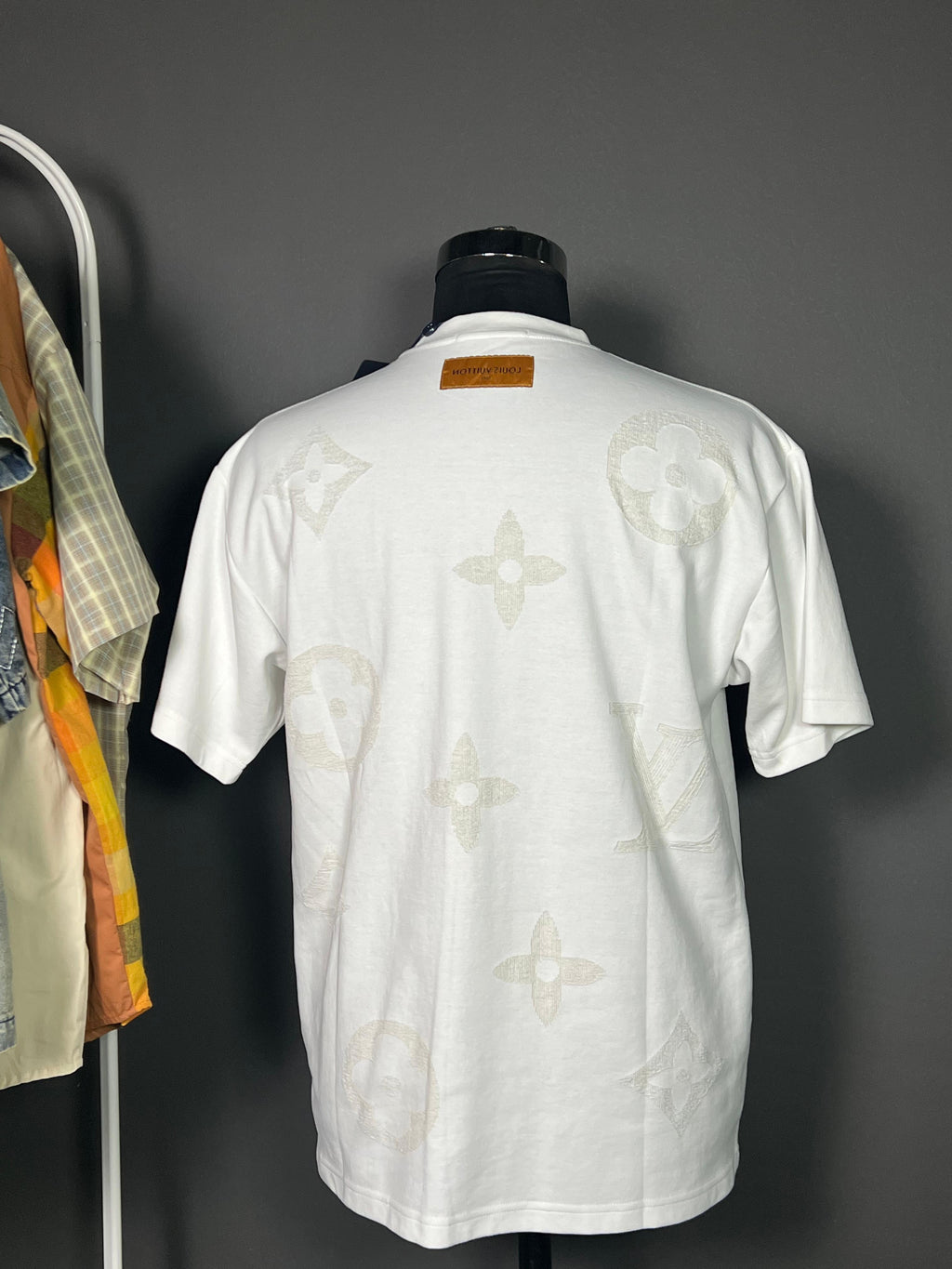 White Tonal Pattern Luxury T-Shirt