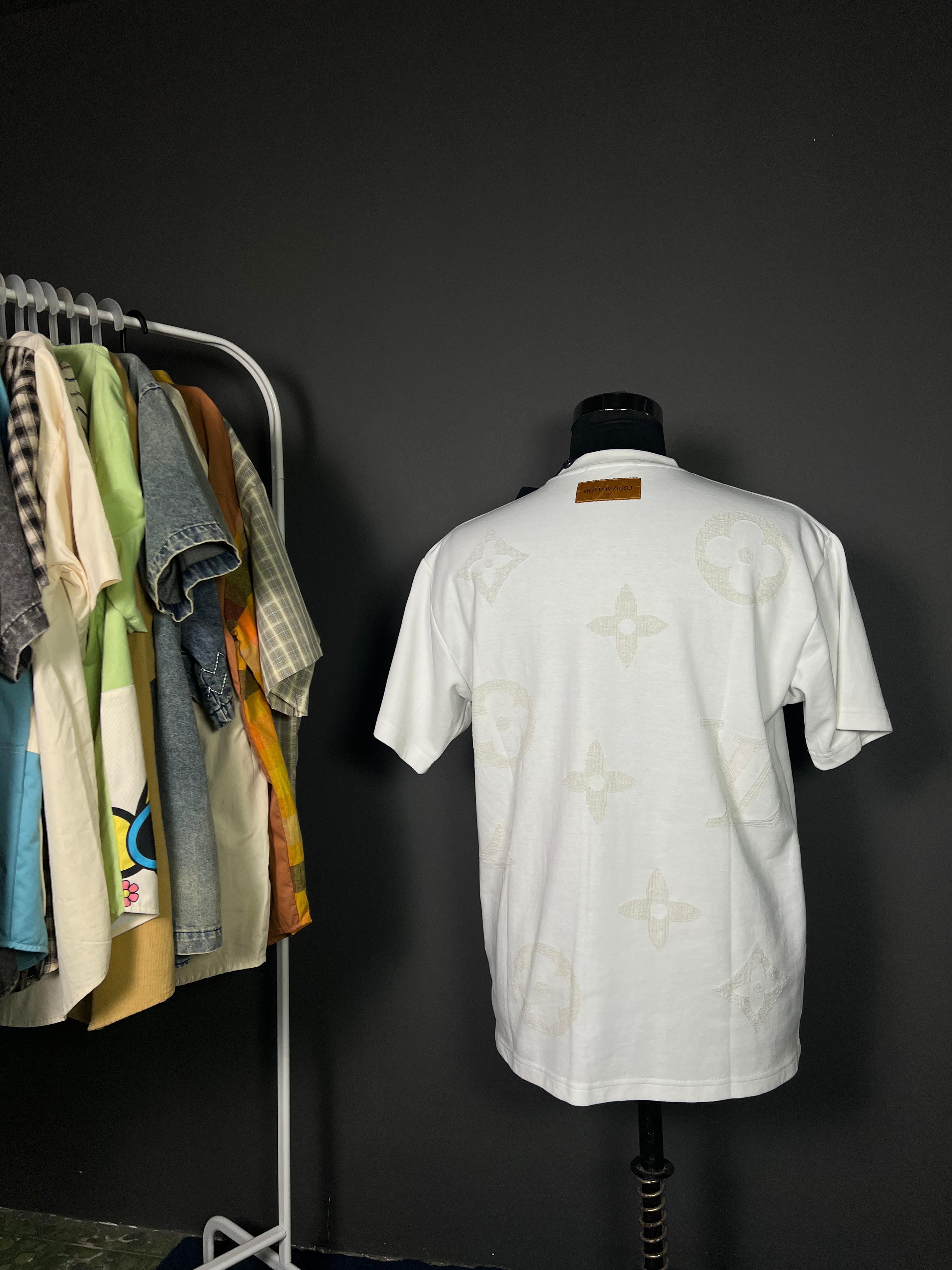 White Tonal Pattern Luxury T-Shirt